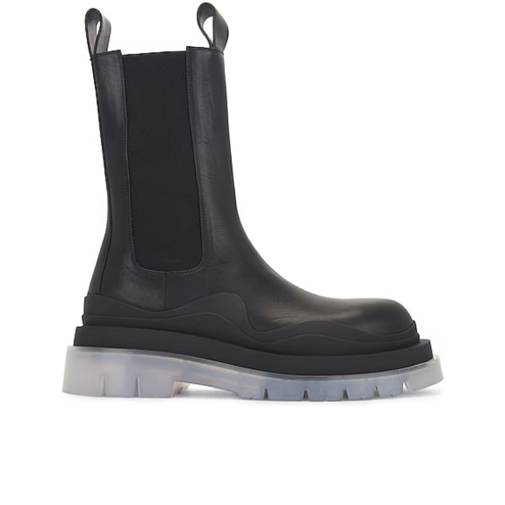 Bottega Veneta Black Combat Moto Boots with Chunky Sole
